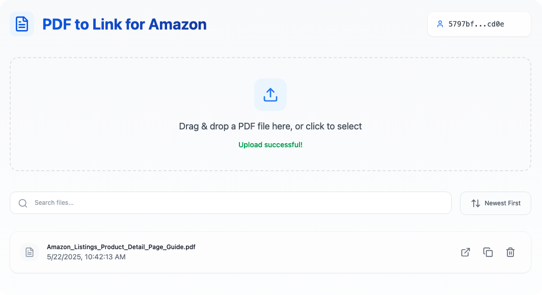 PDF to Link for Amazon Extension Screenshot